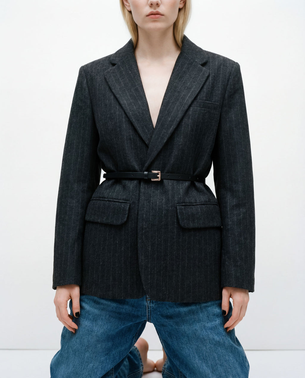 Blazer Anthrazit Pinstripe| DUDAA