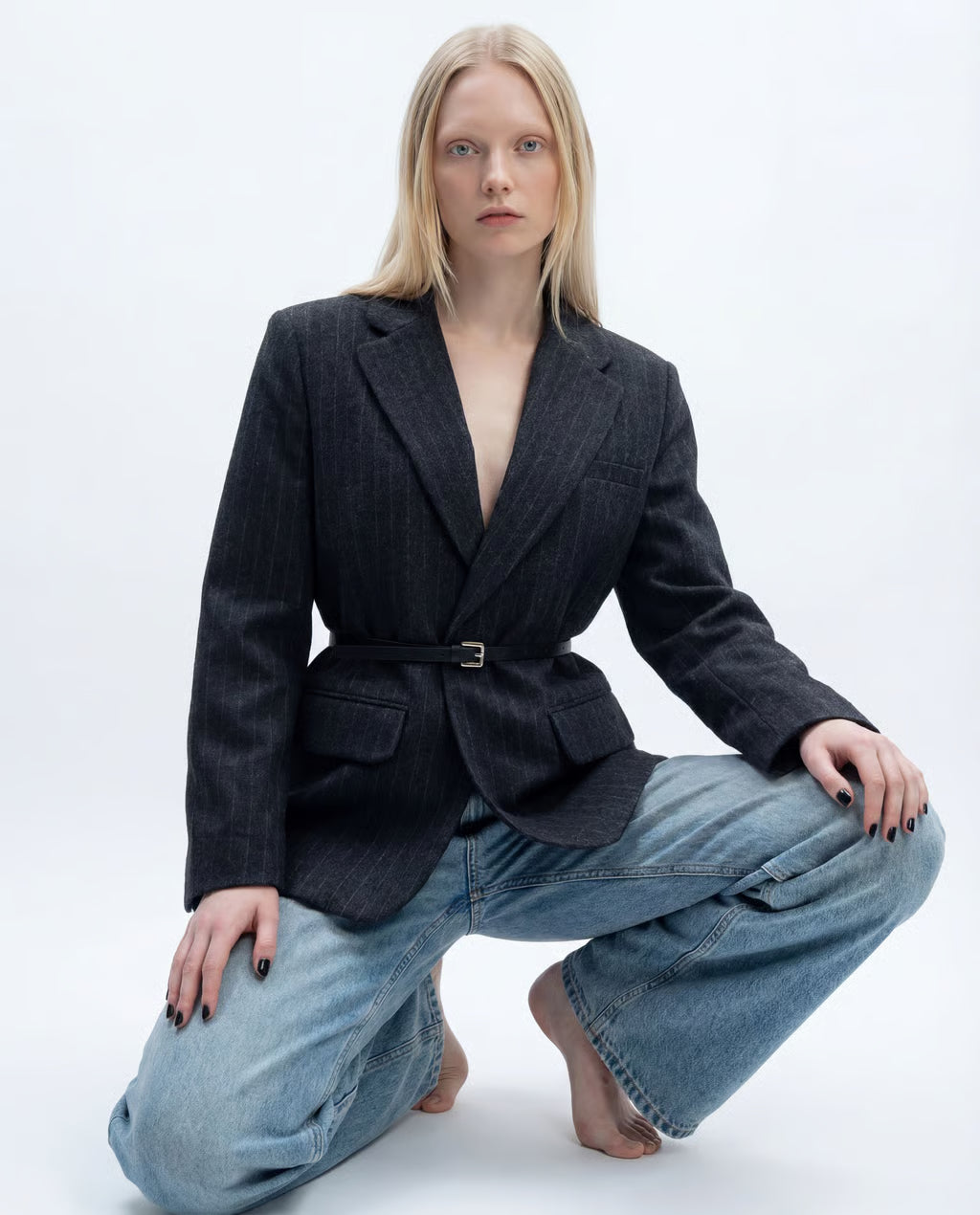 Blazer Anthrazit Pinstripe| DUDAA