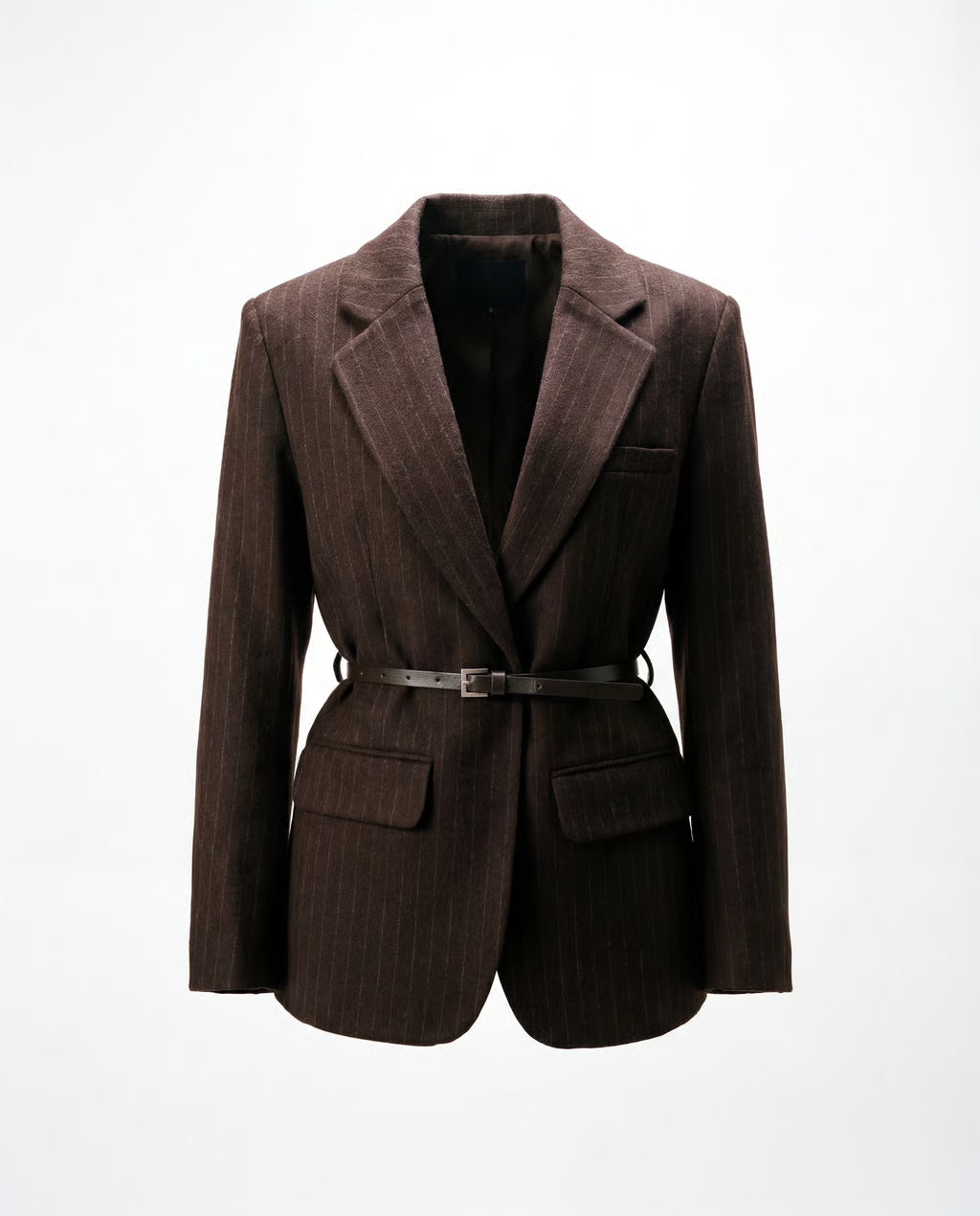 Blazer- Dunkelbraun Pinstripe | DUDAA