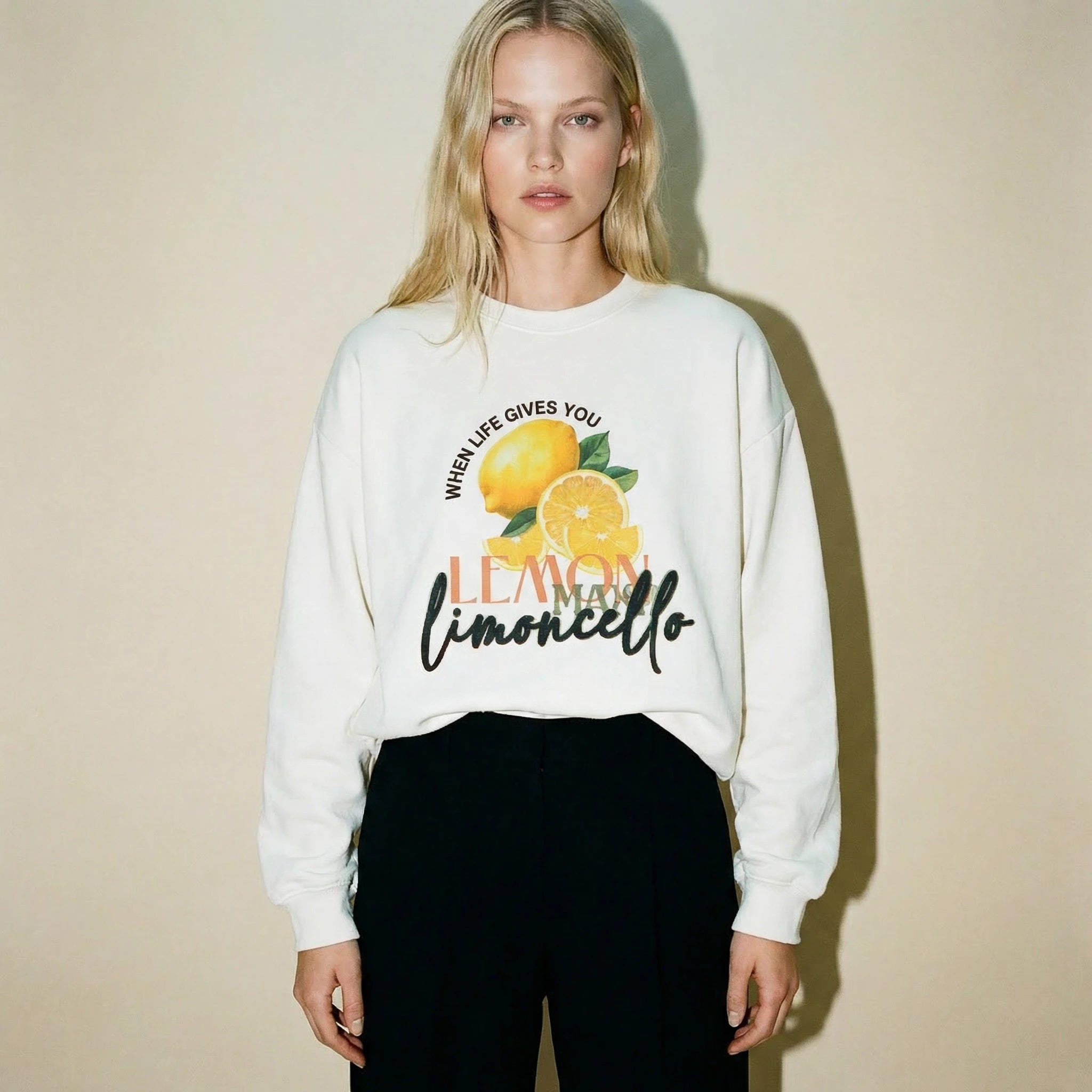 Limoncello Sweatshirt Weiss | DUDAA